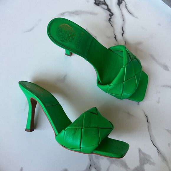 Vince Camuto Bright Green Brelanie Sandal Heel Size 7.5 - Picture 1 of 8